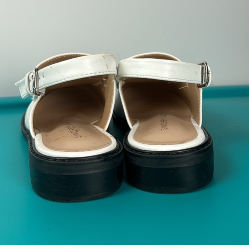 Sincerely Jules NWOT Sling Back White Penney Loafers - Picture 6 of 8